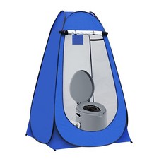 6L PORTABLE CAMPING TOILET POTTY WITH POP-UP PRIVACY TENT SHOWER HIKING TOILET