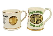 2x Wade Ceramic Commemorative Beer Tankards - Vaux Group & Wards Brewery