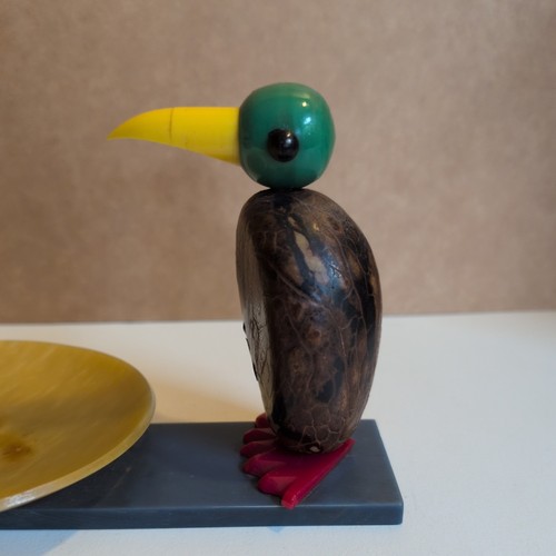 Vintage tagua nut bird with - nut,