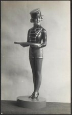 It's Not a DUMB WAITER! Carved (?) Figurine. Vintage Real Photo Postcard (B)