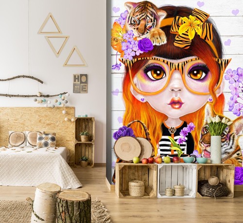 Cartoon girl a505 wallpaper - 3d,