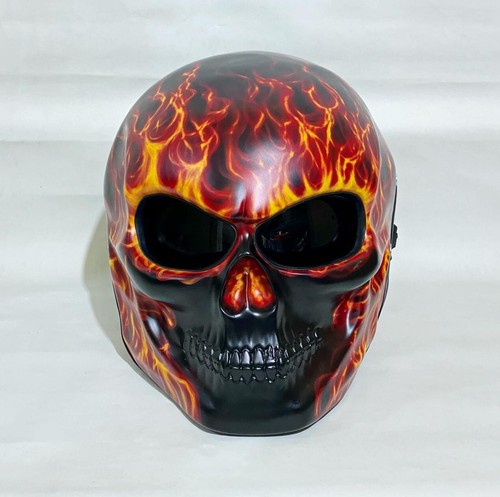 Skull helmet motorcycle red - helmet,