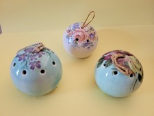 Vintage ceramic pomanders x 3