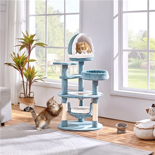 Cat tree plush ocean - tree, ocean-themed