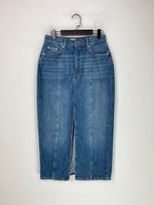 Reiss Blue Denim Midi Skirt