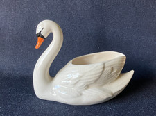 Vintage Swan Ceramic Plant Pot