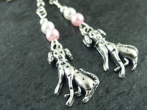 Lovable dalmation dog - dog, earrings