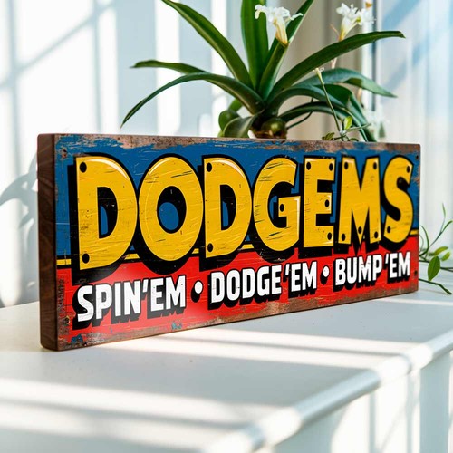Dodgems sign retro funfair - sign,
