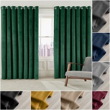 Plain Velvet Curtains Eyelet