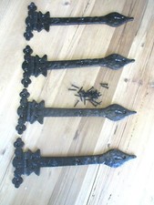 4 LARGE IRON CABINET HINGES ORNATE 13" HINGE HARDWARE **LOOSE READ DESCRIPTION**