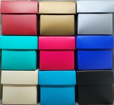 Block Colour Gift Box & Lid Square Rectangle Matte Laminate Gloss, Choose Colour