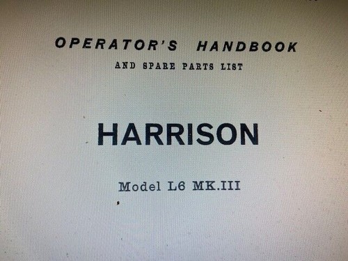 Harrison model 3 lathe - harrison,