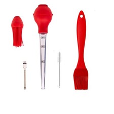Turkey Baster and Silicon Brush Meat Injector Syringe Needle Meat Baster