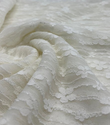 Cream ditsy floral lace - cream, fabric