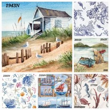 6 x Mixed table Paper Napkins,Decoupage/Craft/Vintage/nautical /art