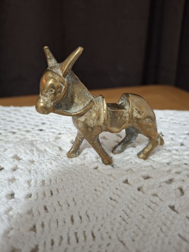 Vintage brass donkey figurine - donkey,