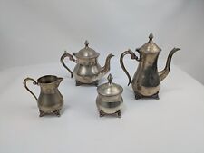 Antique EPNS Silverplat 4 Piece Tea Set, 2x Tea Pots, Sugar Pot, Cream Milk Jug