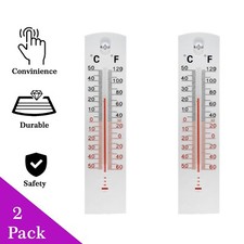 2 WALL THERMOMETER Indoor Outdoor Home Room Office Garden Greenhouse Temperature