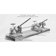 HETHERINGTON & CO Manchester Double Cold Saw Antique Print 1888