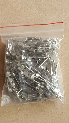 Silver chrome brooch backs - silver,