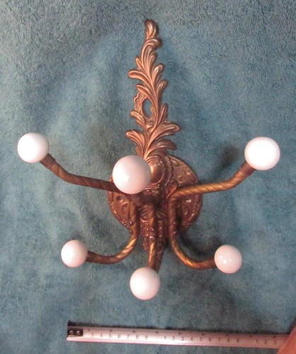 Vintage brass wall mount hat - wall,