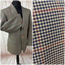 Magee Tweed Jacket Blazer 42 44 S Houndstooth Check Windowpane Wool Geneva T3