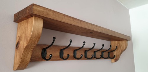 Handmade wooden coat rack with - handmade,