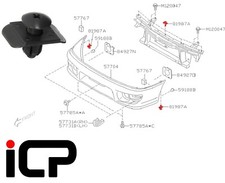 7x Front Bumper Clips Fits: Subaru Impreza 98-00 WRX STi P1 RB5