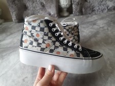 VANS FLORAL DAISY PRINT HI TOP TRAINERS LADIES SIZE UK3.5 GENUINE