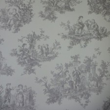 Grey Toile De Jouy Wallpaper -