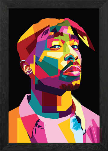 Tupac pop art portrait framed - art,
