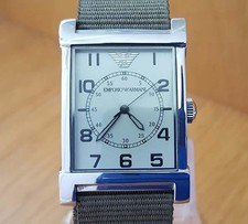 Mens Vintage Military Tank Style Emporio Armani Easy Read Analog Watch AR0211