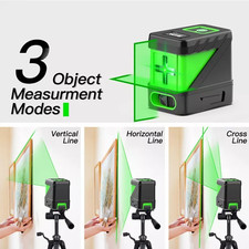 Laser Level With Two Stands Bright Green Cross Line Self Leveling Measure Tool