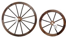Garden Cartwheels Decorative Ornamental Wooden Burntwood Cart wheels 2 Sizes