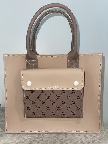Grafea beige brown monogram - brown,