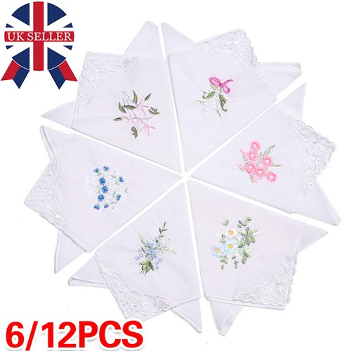 6pcs ladies handkerchiefs 100 - 6pcs, 100%