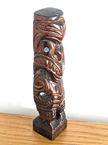 Maori wood figurine totem - ,