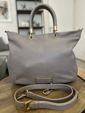 Marc By Marc Jacobs Too Hot To Handle Light Grey Pebbled Leather Satchel Bag