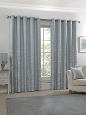 Curtains Eyelet Ring Top 2 Panels Ready Made Lined Floral Curtain Pair - Eden