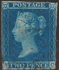 GB QV 1841 Two Penny Blue -