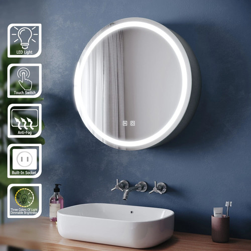Round led bathroom mirror - round,