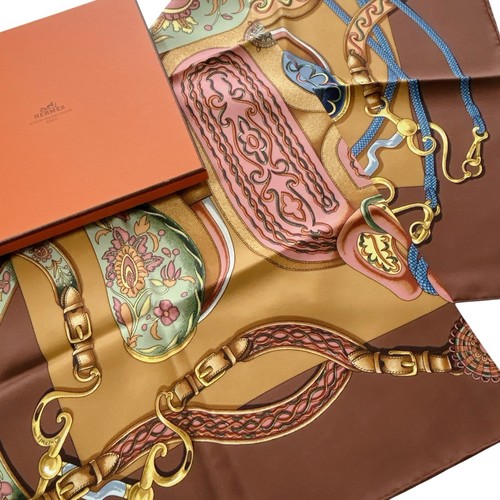 Rare vtg hermes carre silk - carre, 90