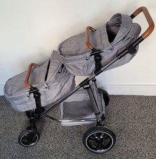 Mamas & Papas Twin Elite Dolls Pram Grey Pushchair Carry Cot
