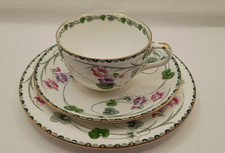 Vintage Shelley Art Nouveau Tea Trio Set  10705 Violets Floral Pattern 