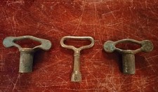 3 Antique Ornate Brass Metal Radiator Valve Winding Clock Key Wrench