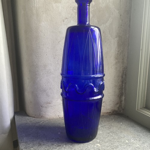 Vintage retro blue glass