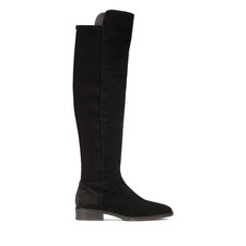 Clarks Ladies PURE CADDY Black Suede/Elastic Over the Knee Boots RRP £160 UK 4-9