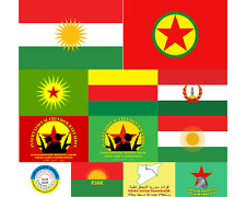 Kurdistan Rojava YPG PKK Ocalan Flags Choose Variant