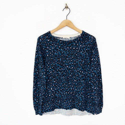 Woolovers blue leopard - leopard, jumper