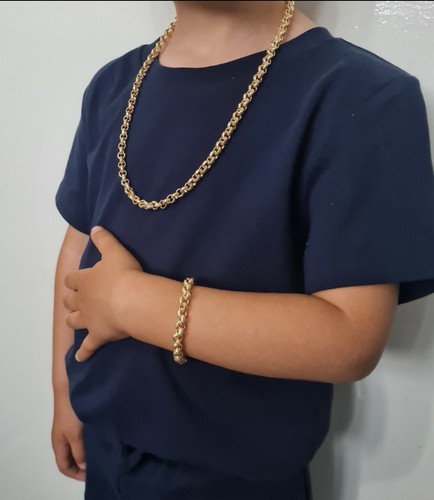Kids gold belcher chain boys - gold,